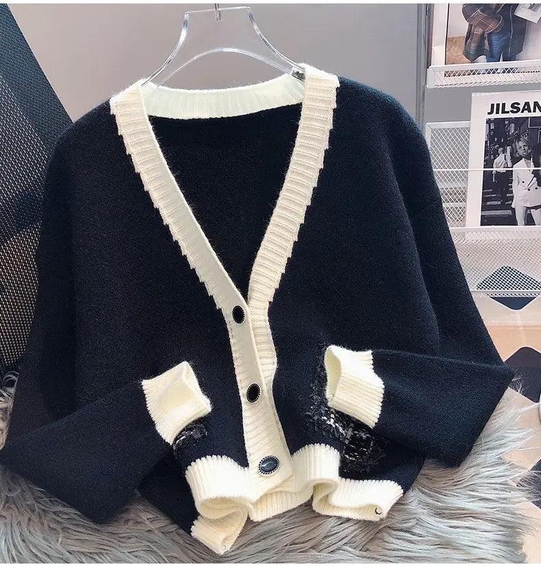 Mike Woolen Statement Cardigan In Black