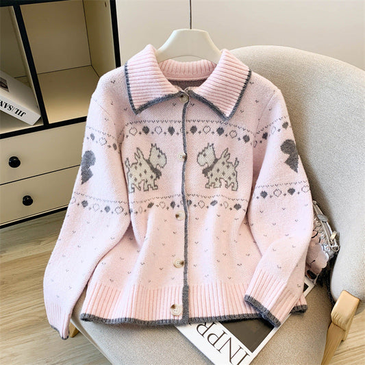 Isotta Woolen Cardigan In Pink