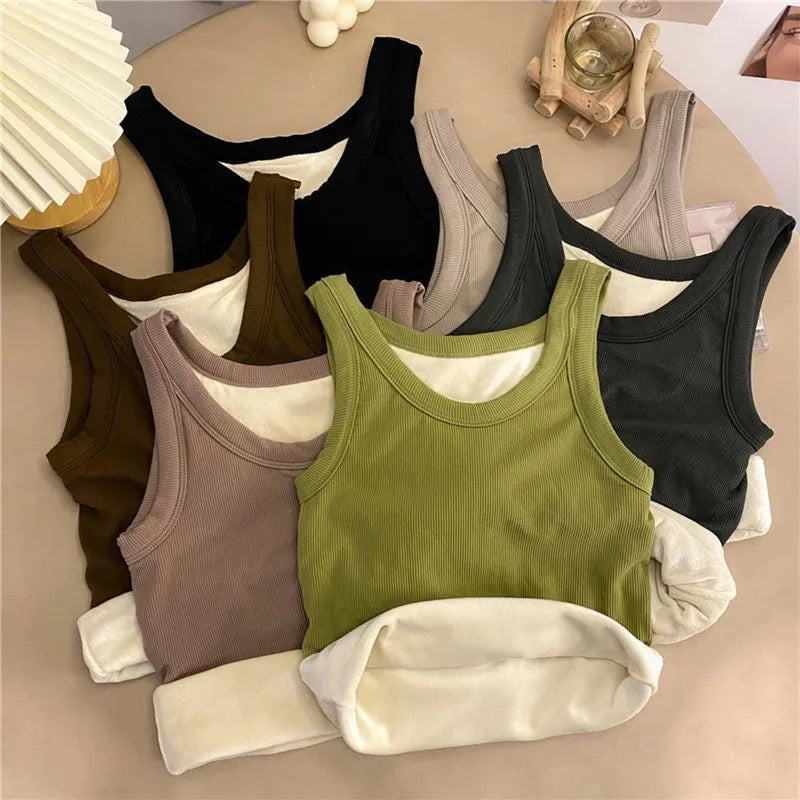 Maya Warm Tank Tops with Fleece Lining