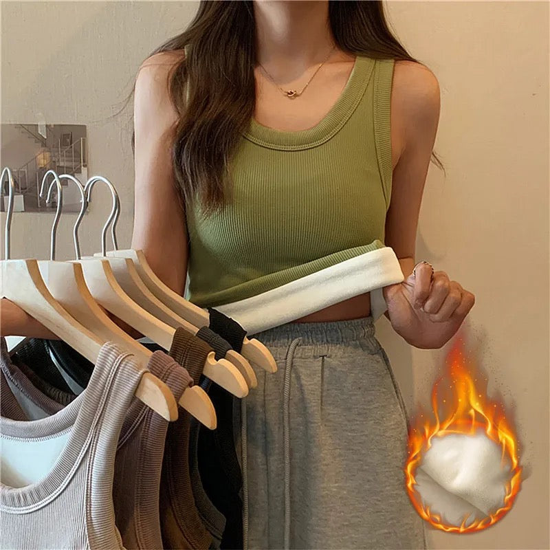 Maya Warm Tank Tops with Fleece Lining