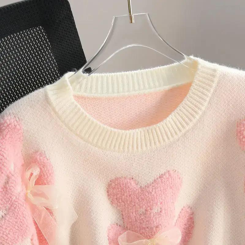 Riven Cute Woolen Sweater In Pink